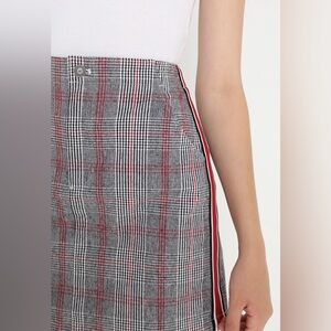 Hollister Red and Black Plaid Pencil Skirt